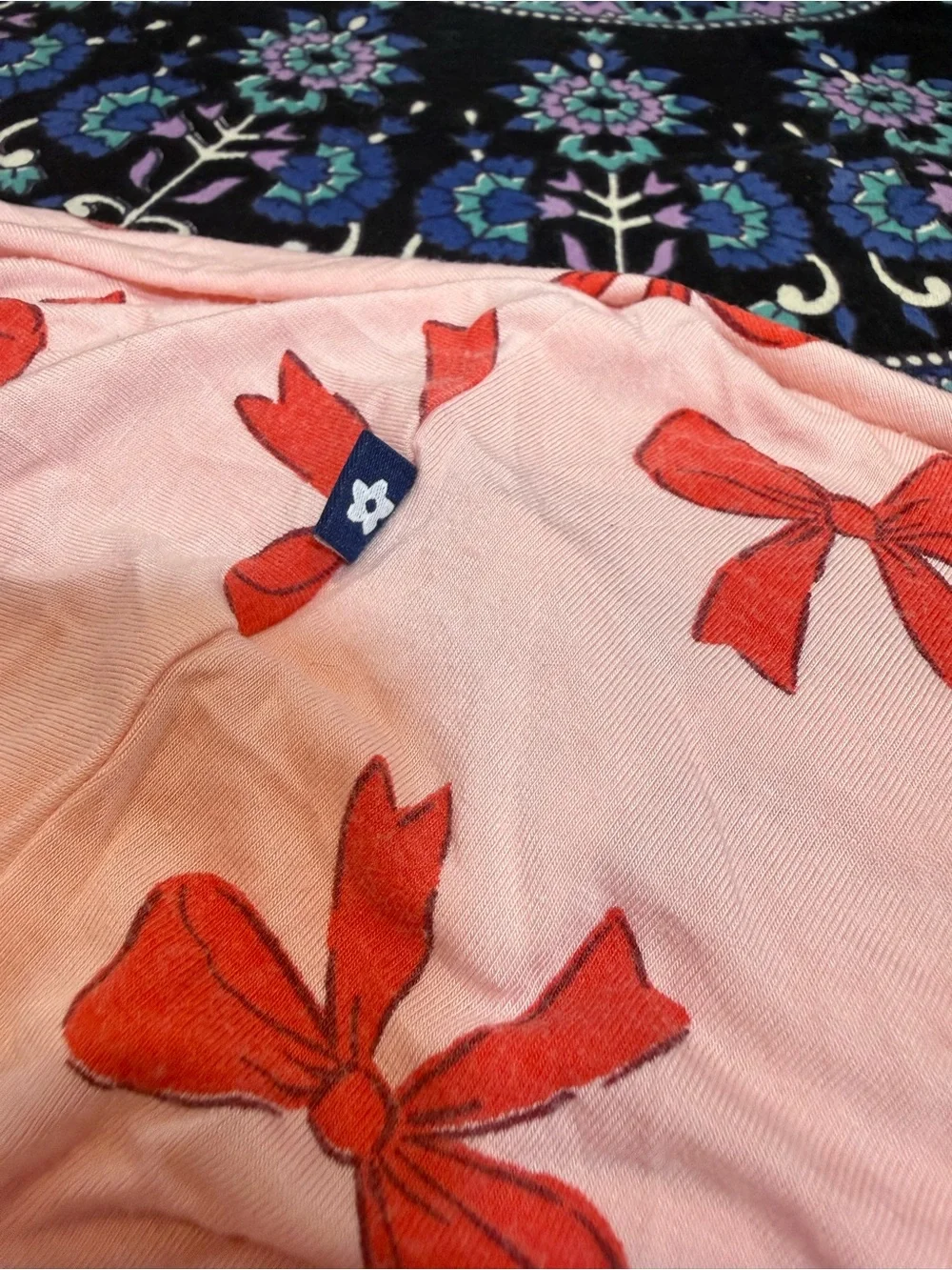 Pink Bow-Print Crib/Toddler Bedding FITTED Sheet ONLY